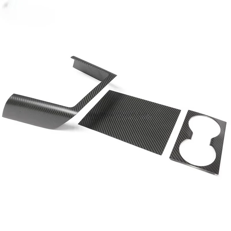 Car Interior Suitable For Tesla MODEL S/X Dry Carbon Fiber Interior Cup Frame Storage Box Cover Wireless Charging