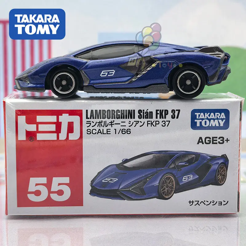 Takara Tomy Tomica Diecast Car No.55 Lamborghini Sian FKP 37 Asia Ver Alloy car Diecast Model Replica Series Children Gift Toys