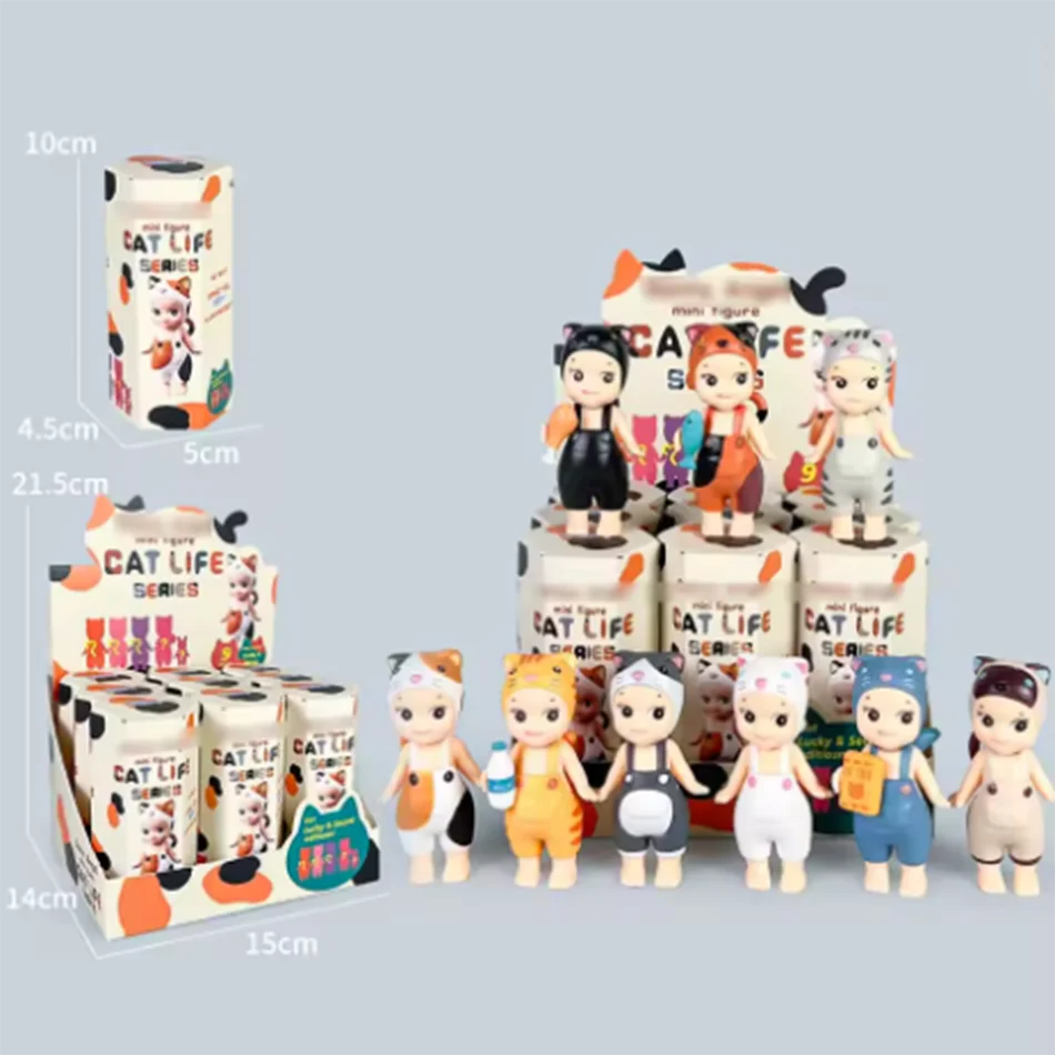 S Angel Little Angel Doll Cat Life Series Caja ciega Muñeca Llavero Colgante Colgante hecho a mano Regalos