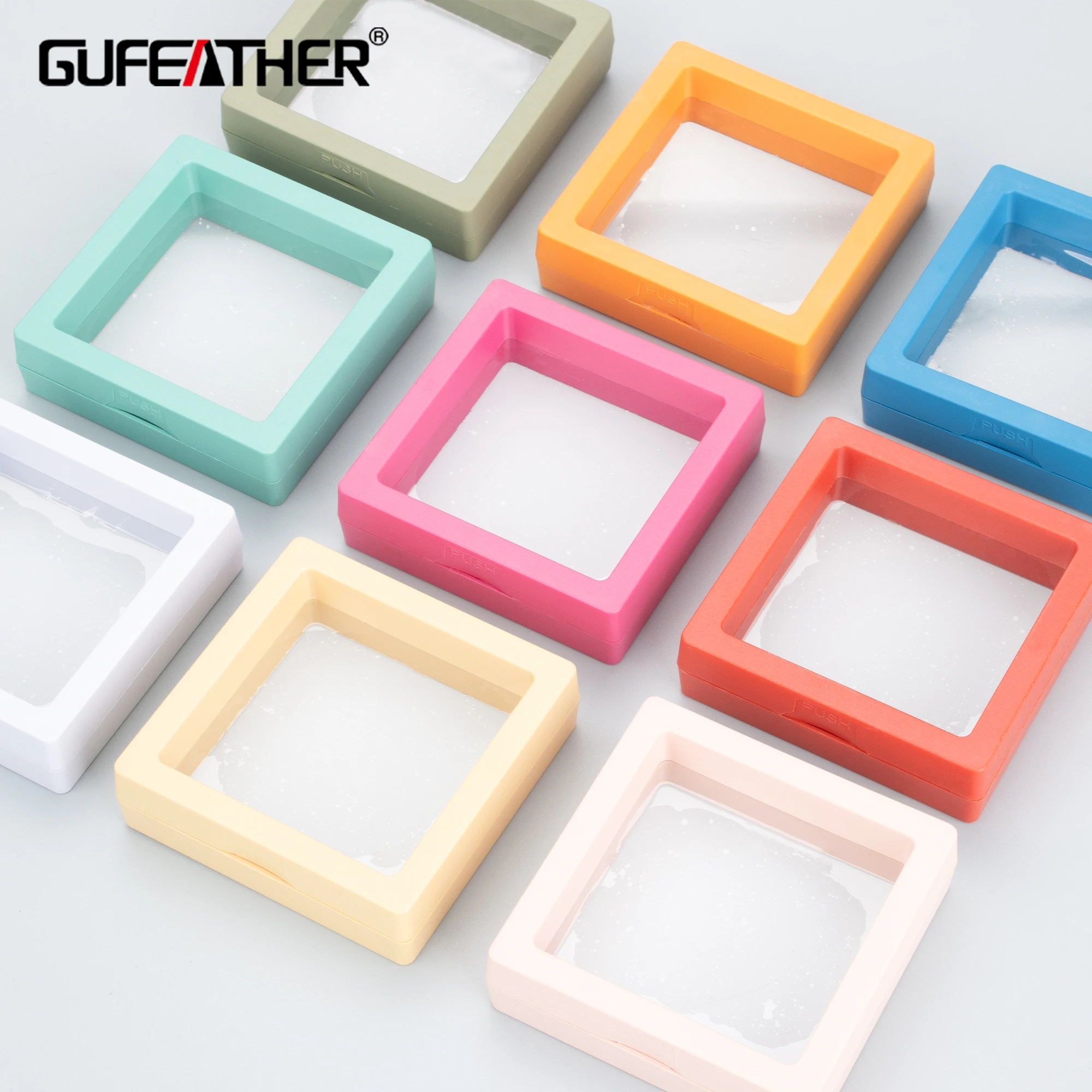 

GUFEATHER MB42,PE film jewelry storage box,3D package,frame membrane ring earring necklace display holder,jewelry box,1/10/20pcs