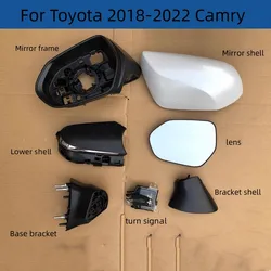 For Toyota 2018-2022 Camry Side Mirror Housing Rearview Mirror Rear Cover Lower Shell Mirror Frame Lens Mirror Lamp
