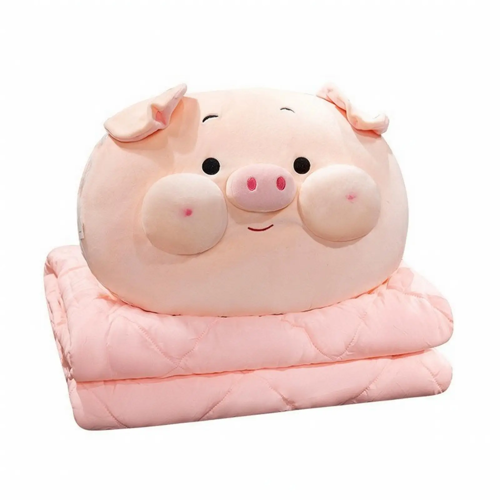Children Pillow Blanket Cuddly Pig Blanket Pillow Set Plush Cartoon Throw for Kids Nap Time Home Travel
