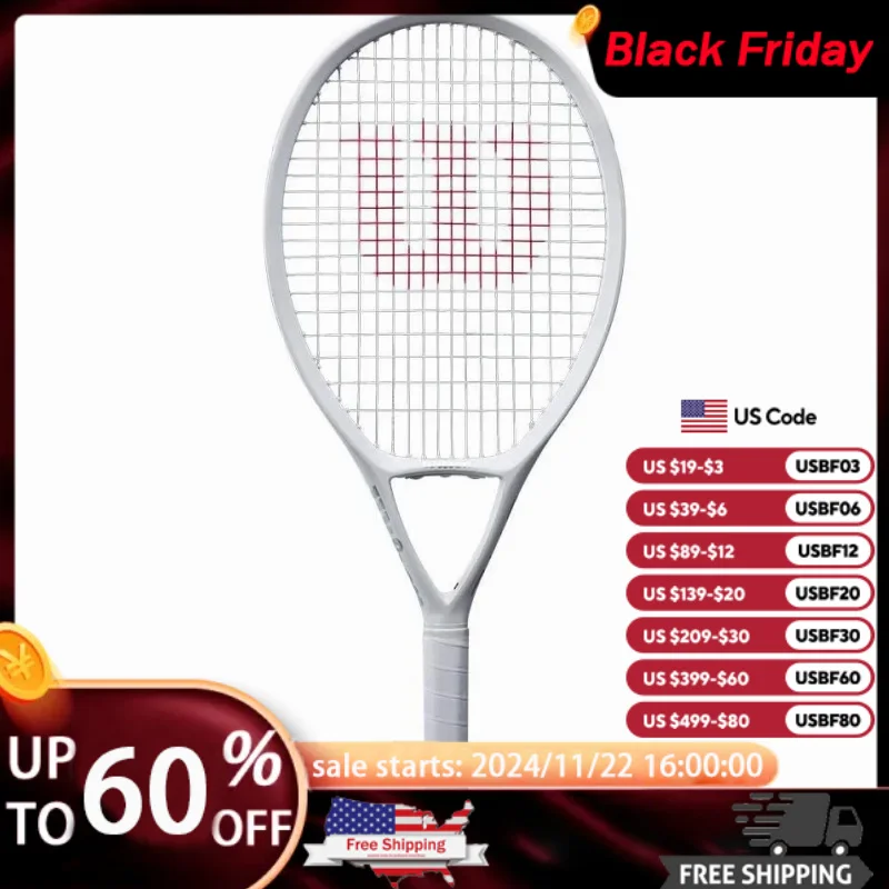 AQWilson One Tennis Racquet (4_3/8 White)