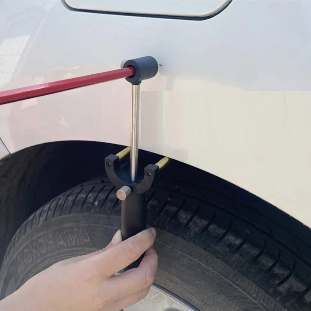 Ferramenta profissional de reparo de amassados de chapa metálica, com roda, sobrancelha, escrita e linha de costela, desenho paralelo para recuperação de dados