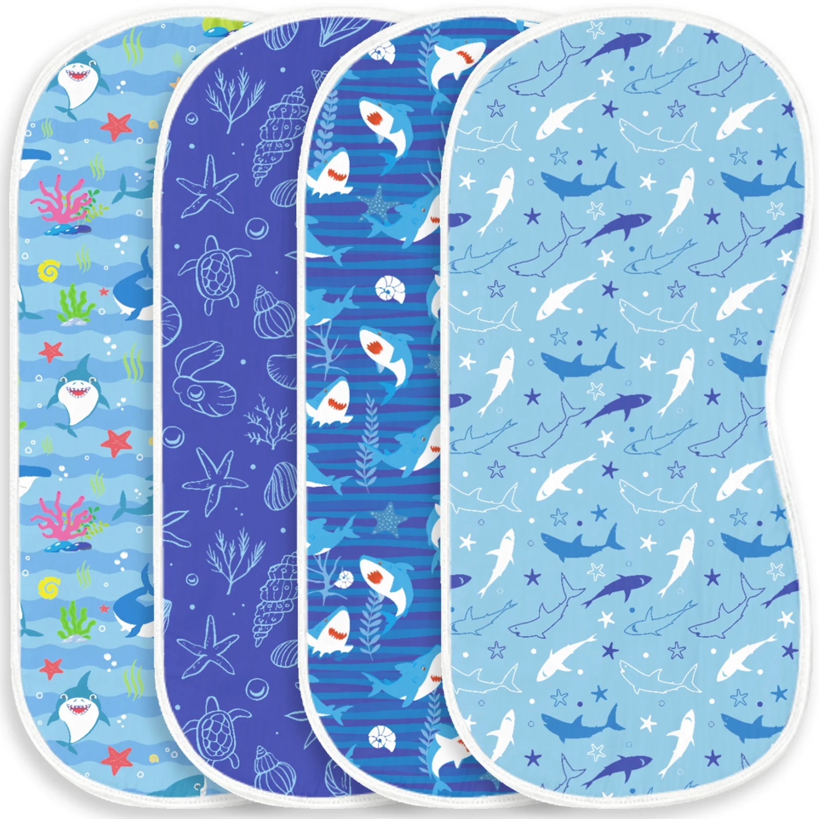 

5Pcs Baby Burp Cloths Baseball Print Soft Cotton Newborn Bibs Absorbent Burpies For Infant Boy Girl Sports Theme Baby Shower