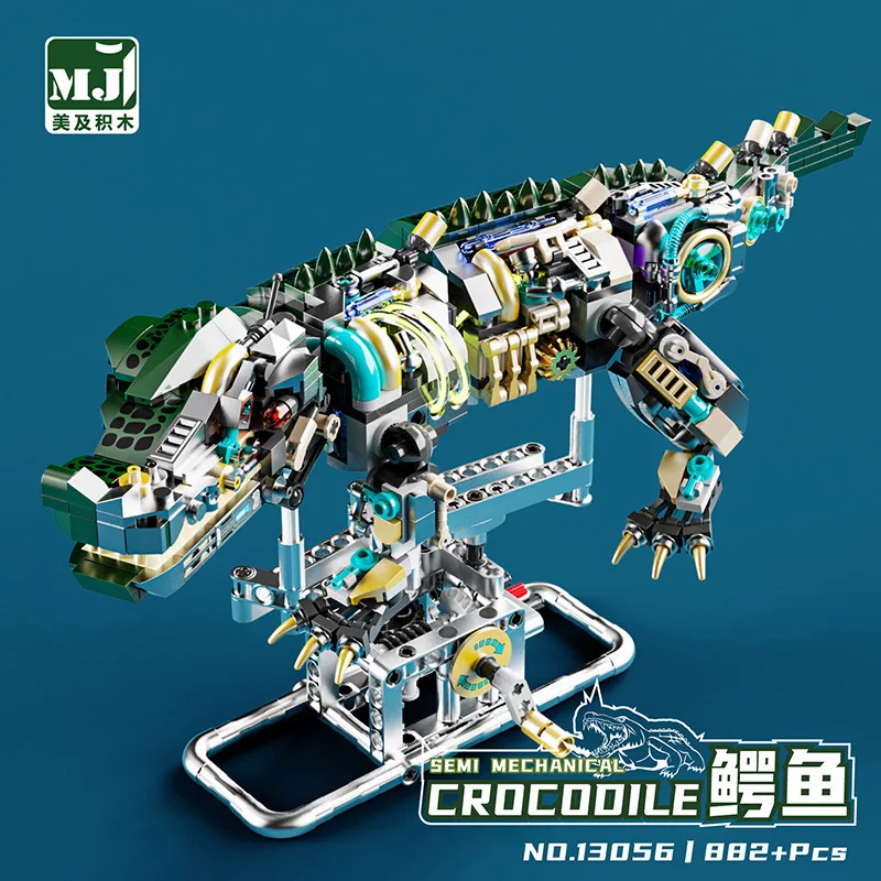 

Mechanical Animal Dinosaur Model Building Blocks Toy with LED MOC Shark Octopus Horse Bricks Action Movable Toys for Kids Gifts