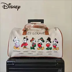 Borsa da viaggio MINISO Canvas Mickey Donald Duck 2023 New Cartoon Girls borsa da palestra da viaggio d'affari di grande capacità borsa a tracolla Casual