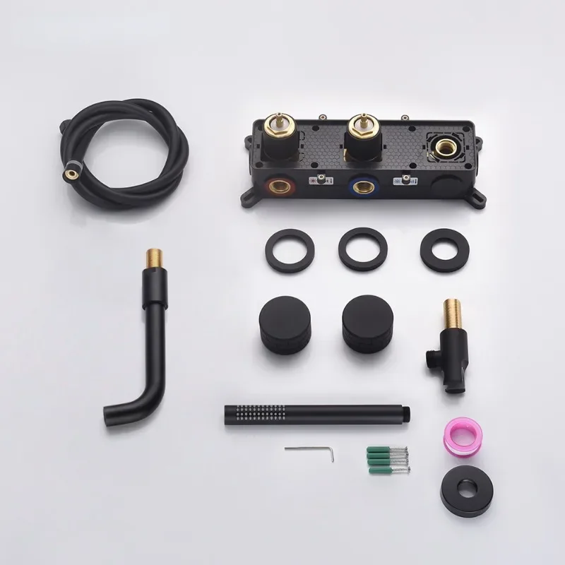 Modern Full Copper Shower System with Hidden Wall-Mounted Mixer Valve