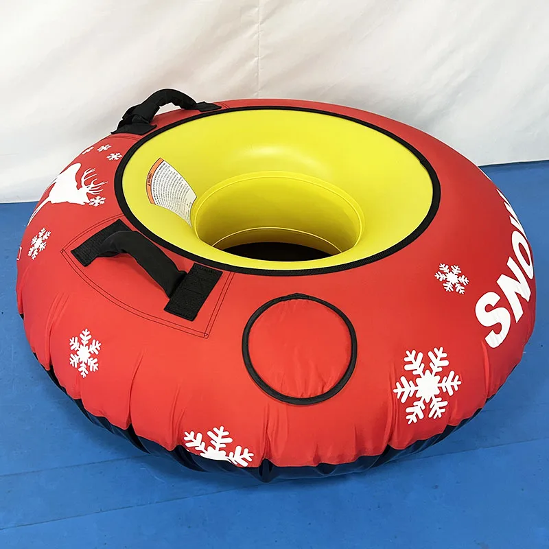 48 Zoll / 122 cm Nylonhülle, aufblasbarer Schneeschlauchschlitten für Spielausrüstung im Winter, langlebiger Boden, 1 Fahrer – Detail 3