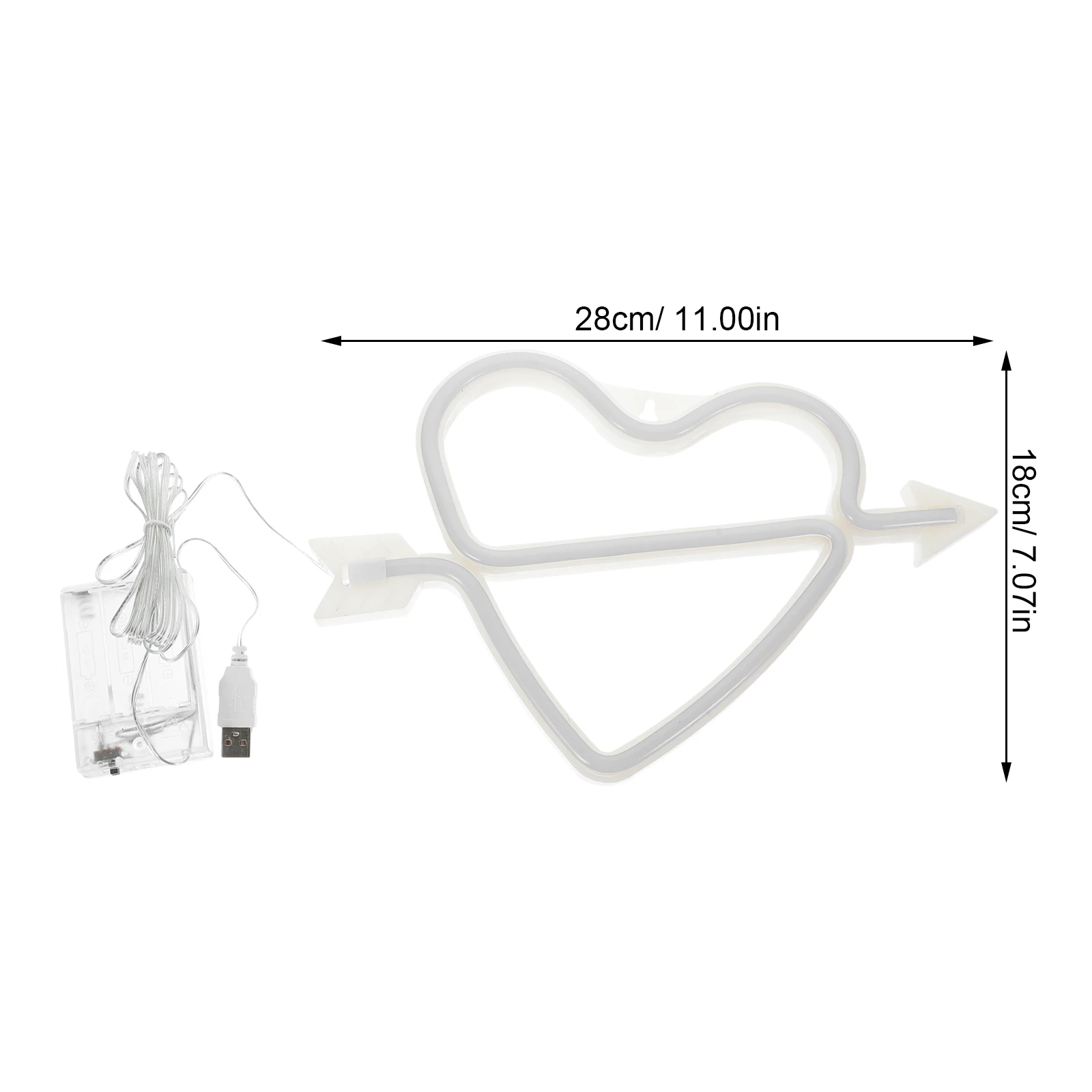 Led coração luz de néon cupido arco design decoração da parede para sala estar quarto luz da noite festa natal decoração casamento vermelho usb