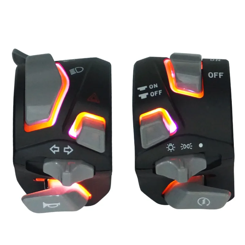 Motorcycle Handlebar Seat Combination Switch Illuminated LED Nine-in-One Function Horn Electric Start Twin Flash Lights