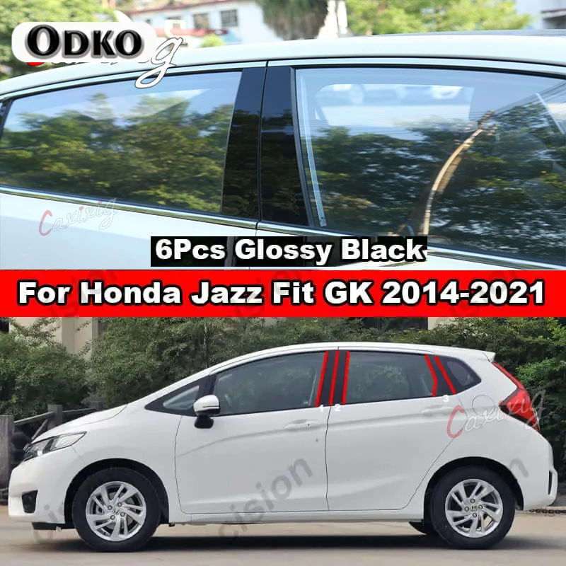 حافة عمود نافذة السيارة ، عمود الباب B C D BC ، ملصق الكمبيوتر ذو تأثير المرآة ، مناسب لهوندا جاز ، GD ، GE ، GK ، GS ، GR