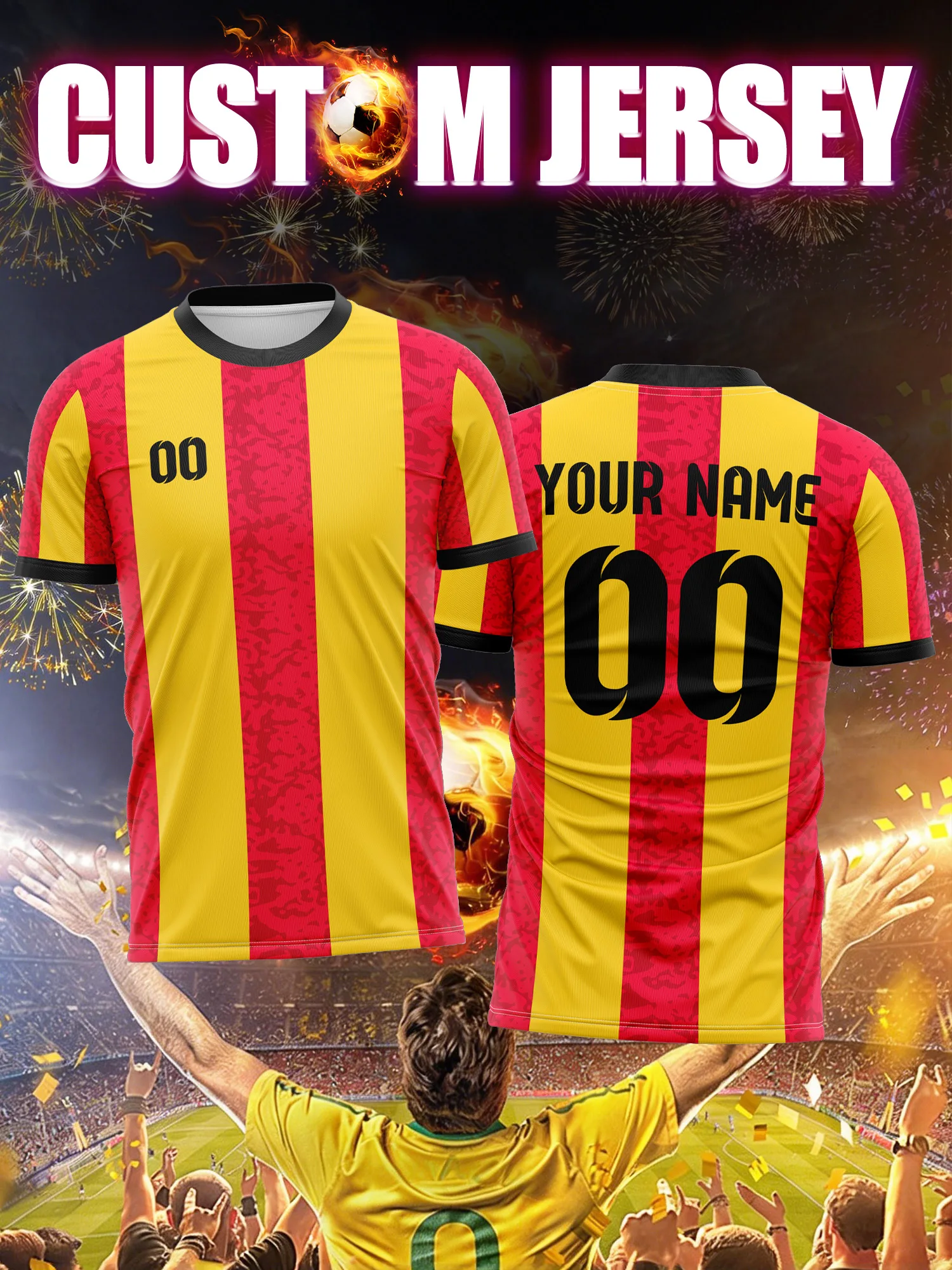 

Футболка для болельщиков с индивидуальным изображением, номером и именем, в земляных тонах, мягкая, стильная, нейтральная.