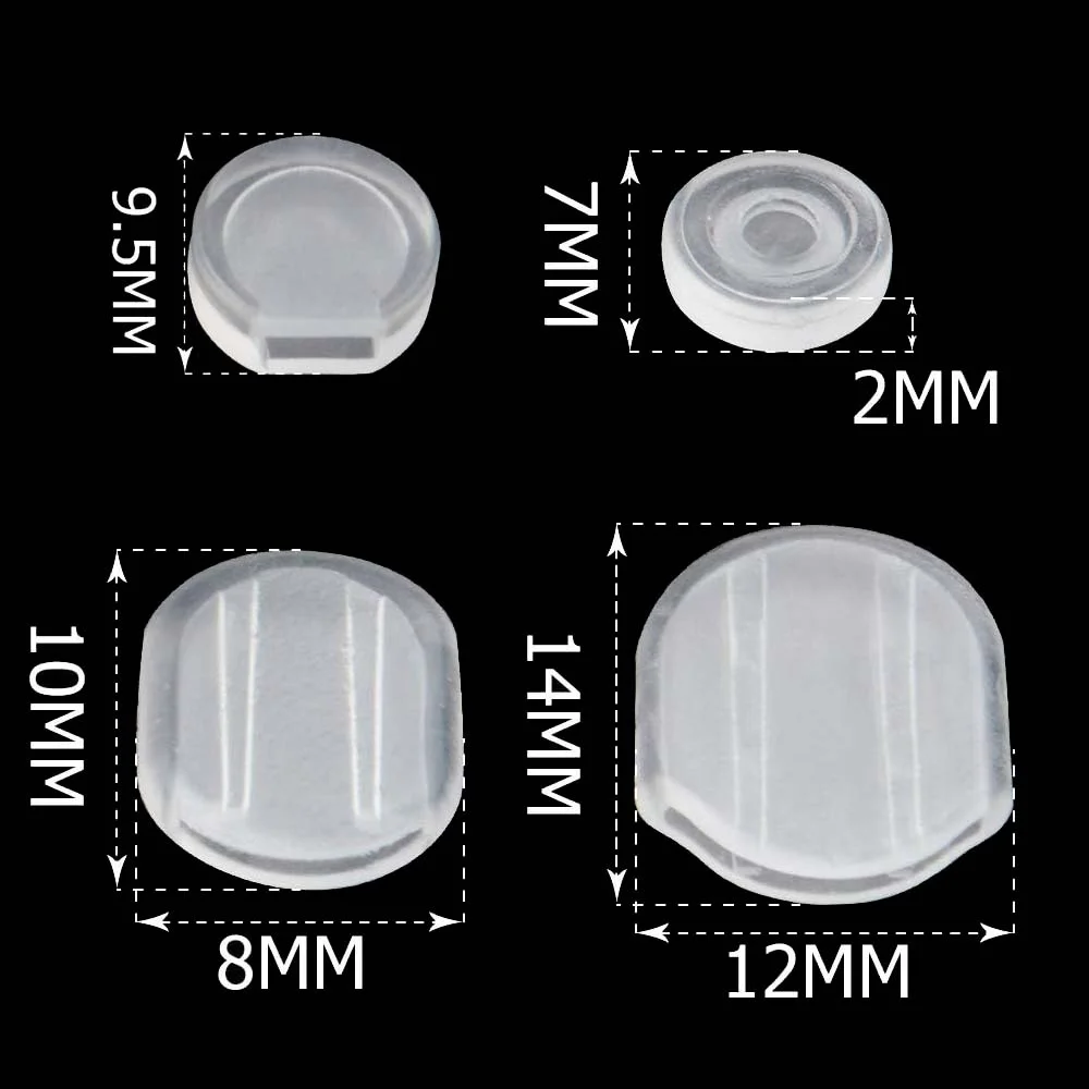 50Pieces 4 Sizes Transparent Earring Back Pads Clear Silicone Comfort Earring Cushions for DIY Clips on Earrings Jewelry Making