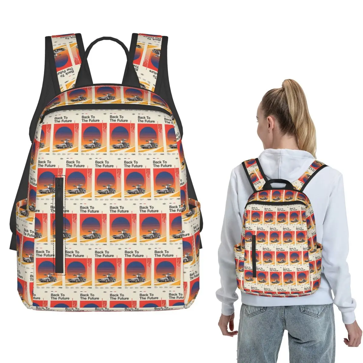 

Alternative Movies Back To The Future Backpack Large Capacity Children BookBag School Bag Shoulder Bags for Men Women