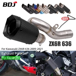 BDJ ZX6R 2021 Exhaust Pipe Exhaust Muffler Escape Link Pipe Tailpipe Middle Pipe For Kawasaki ZX6R 636 2009-2021 2020 ZX636 2019