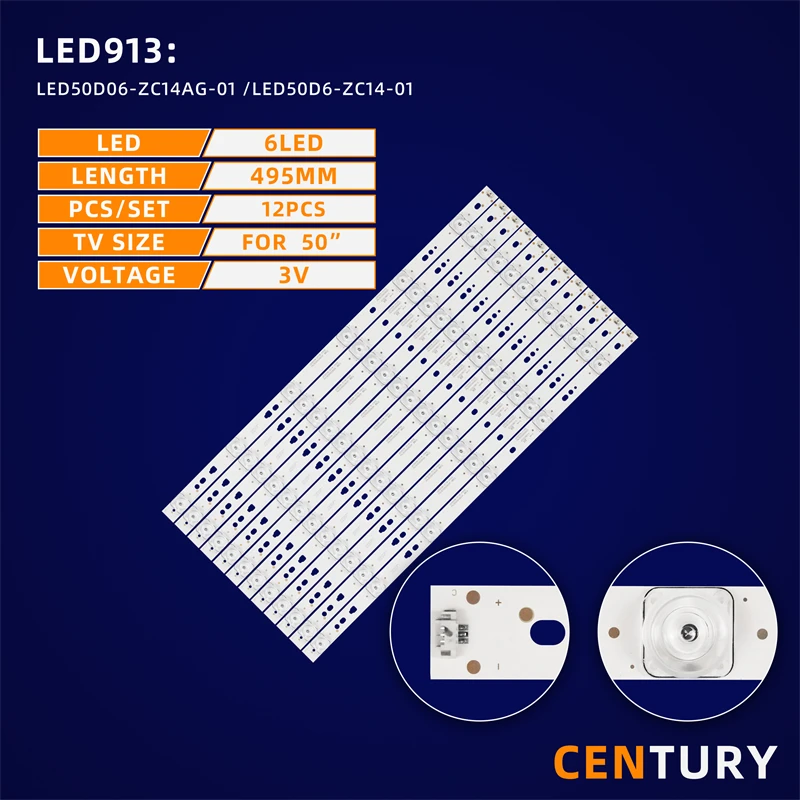 5kit LED backlight strip LED50D06-ZC14AG-01 for LE50U51A LED50D6-01（A）50A6M LE50A7100L