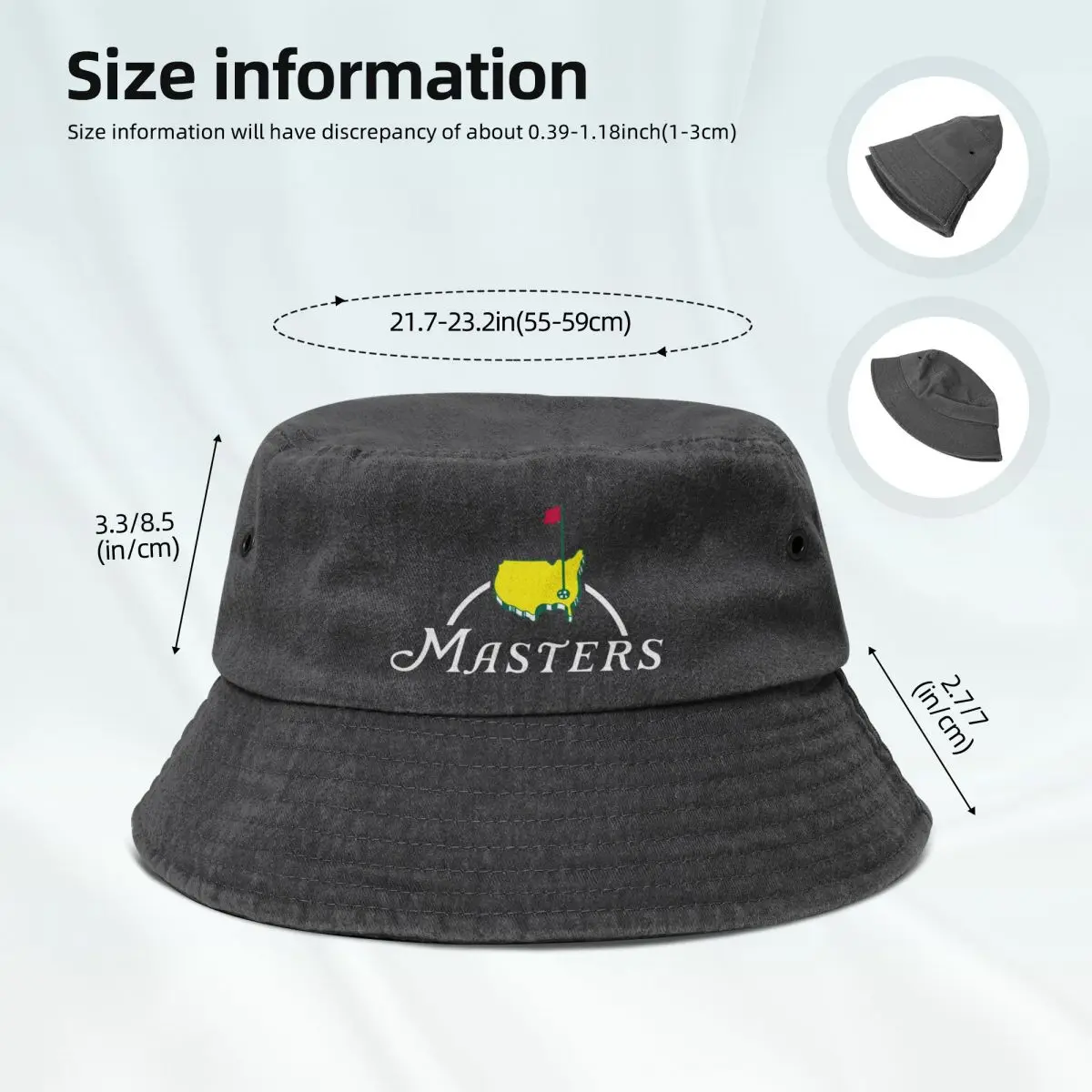 Women Men The Masters Golf Tournament 100% Cotton Bucket Hat Outfits Summer Beach Headwear Denim Fisherman Cap