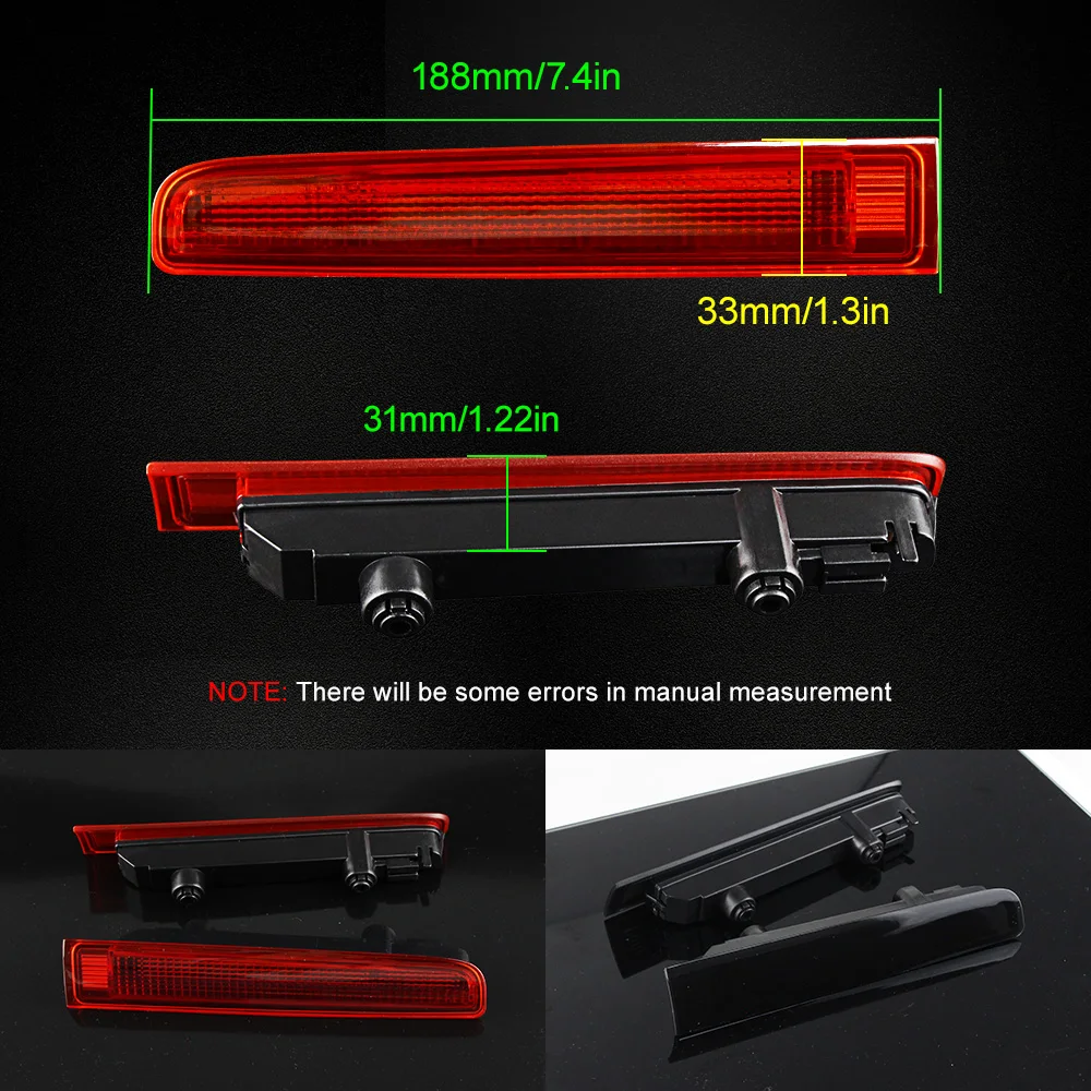 2Pcs LED High Mount 3rd Brake Light Rear Stop Lamp For VW T5 T6 Eurovan/Multivan/Caravelle/Transporter(Barn Door Model Only)