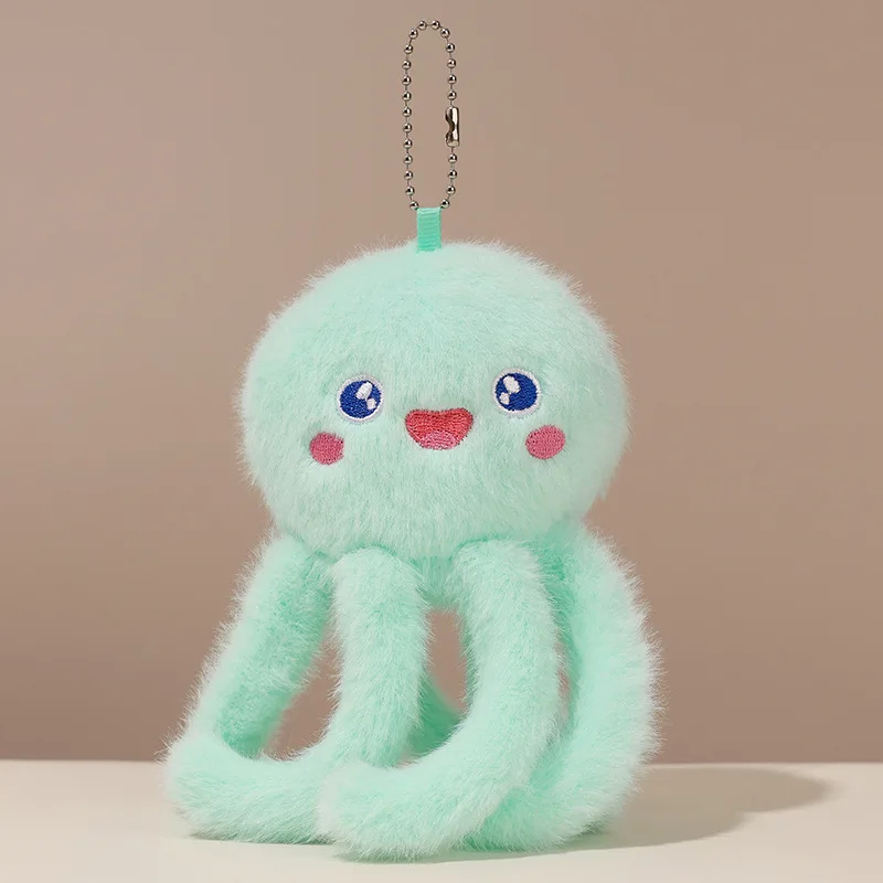 15cm Cute Soft Plush Small Octopus Pendant Keychain Cartoon Simulation Octopus Plush Stuffed Doll Backpack Decor Keychain