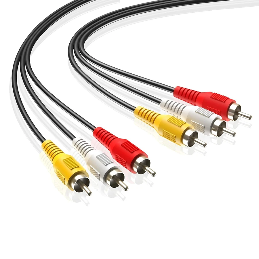 

Wholesale 3 RCA Red&Yellow&White Audio Video Composite AV Cable for TV DVD Player Set-Top Box Home Theater Speaker Amplifier