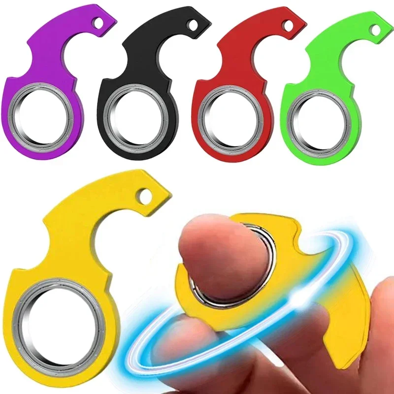 

Creative Keychain Fidget Spinner Anxiety Stress Relief Toys Revolve Cool Keyring Relieving Boredom Birthday Gift for Adults Kids