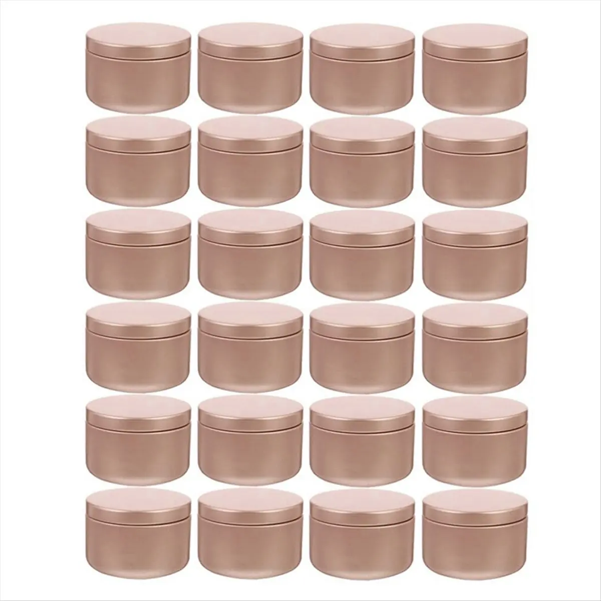 DT38 24 Pcs Candle Jar Decorative Labels Empty Storage Tins Candle Tin Can Candlestick Holders Round Tin Containers, C