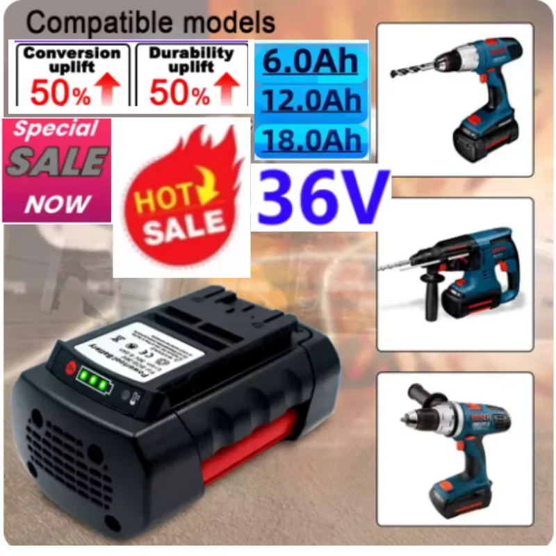 For BOSCH 36V 6.0Ah 8.0Ah 12.0Ah 18.0Ah Li-ion battery Compatible with BAT4030 BAT4040 BAT4050 BTA4060+charger