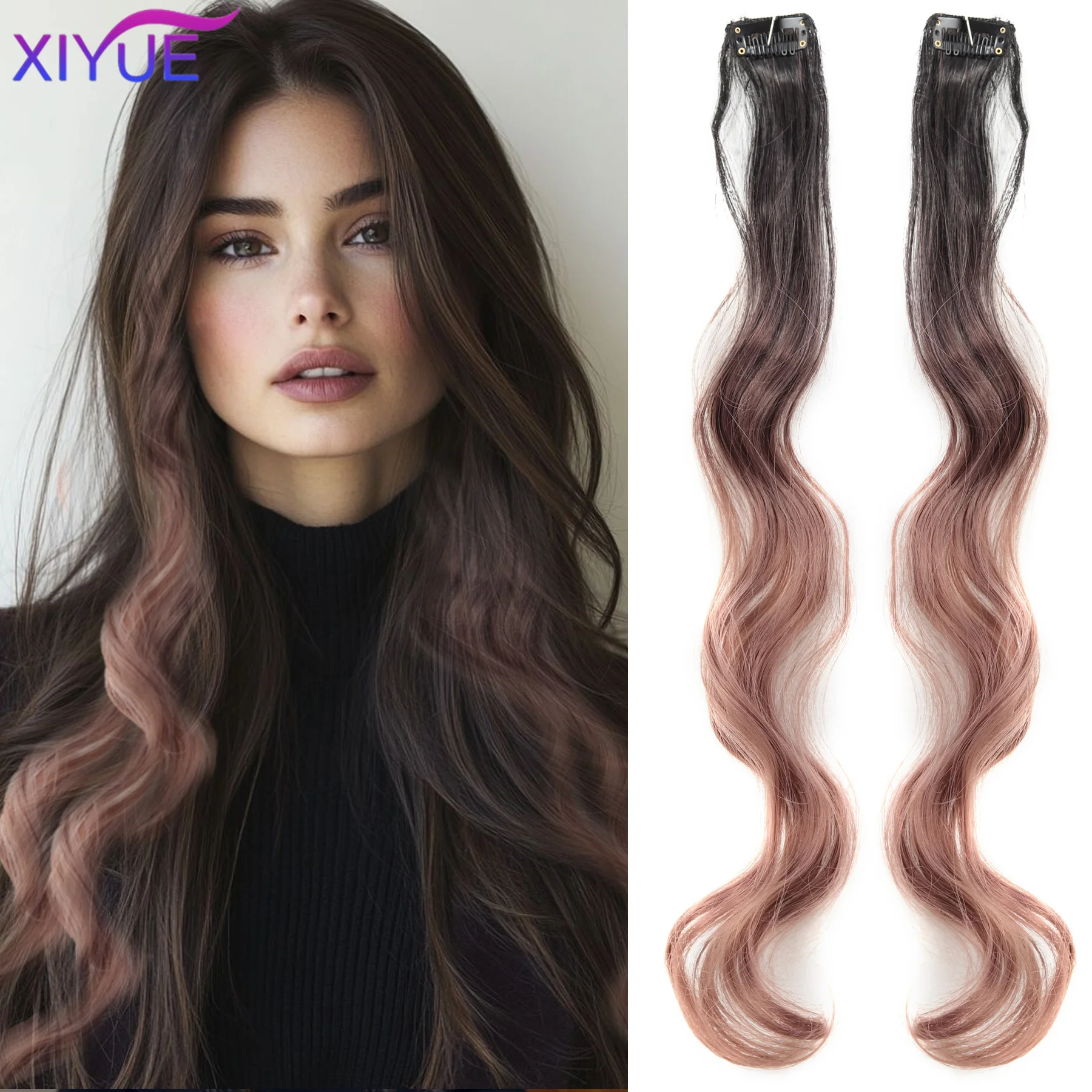 XIYUE 2pcs/set Sweet Kids Girl Wigs Hair Clip Cute Cool Candy Color Braid Wigs Hair Pin Hanging Ears Hair Dyeing Wig Headwear