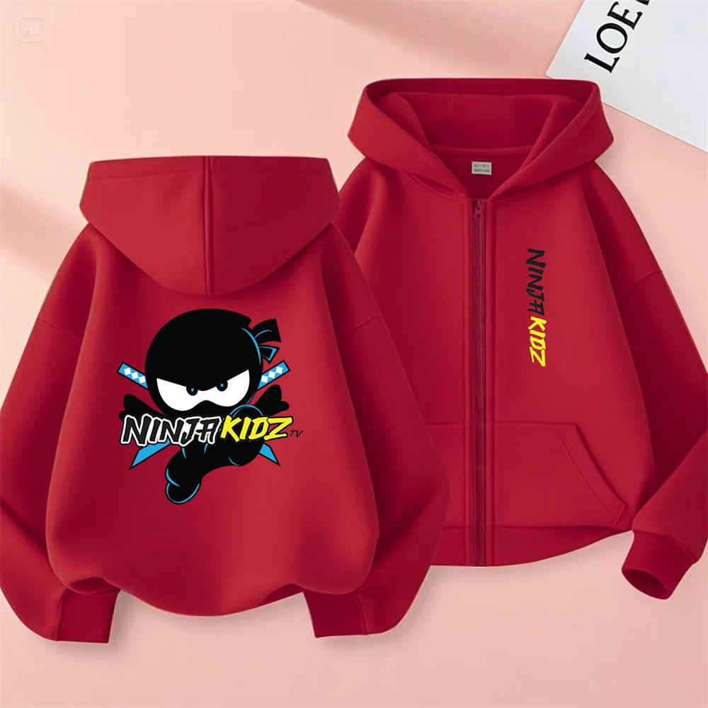 Zippering Children's Ninja Boy Girls Hoodie Coat Children's Suitable Age 3-12 Kids Sweatshirt Fashion Anime Cosplay Clothing