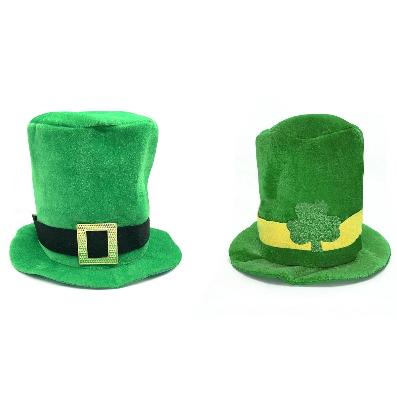 Unisex Stovepipe Hat Green Irish Hat Leprechaun Top Hat for Outdoor Activities