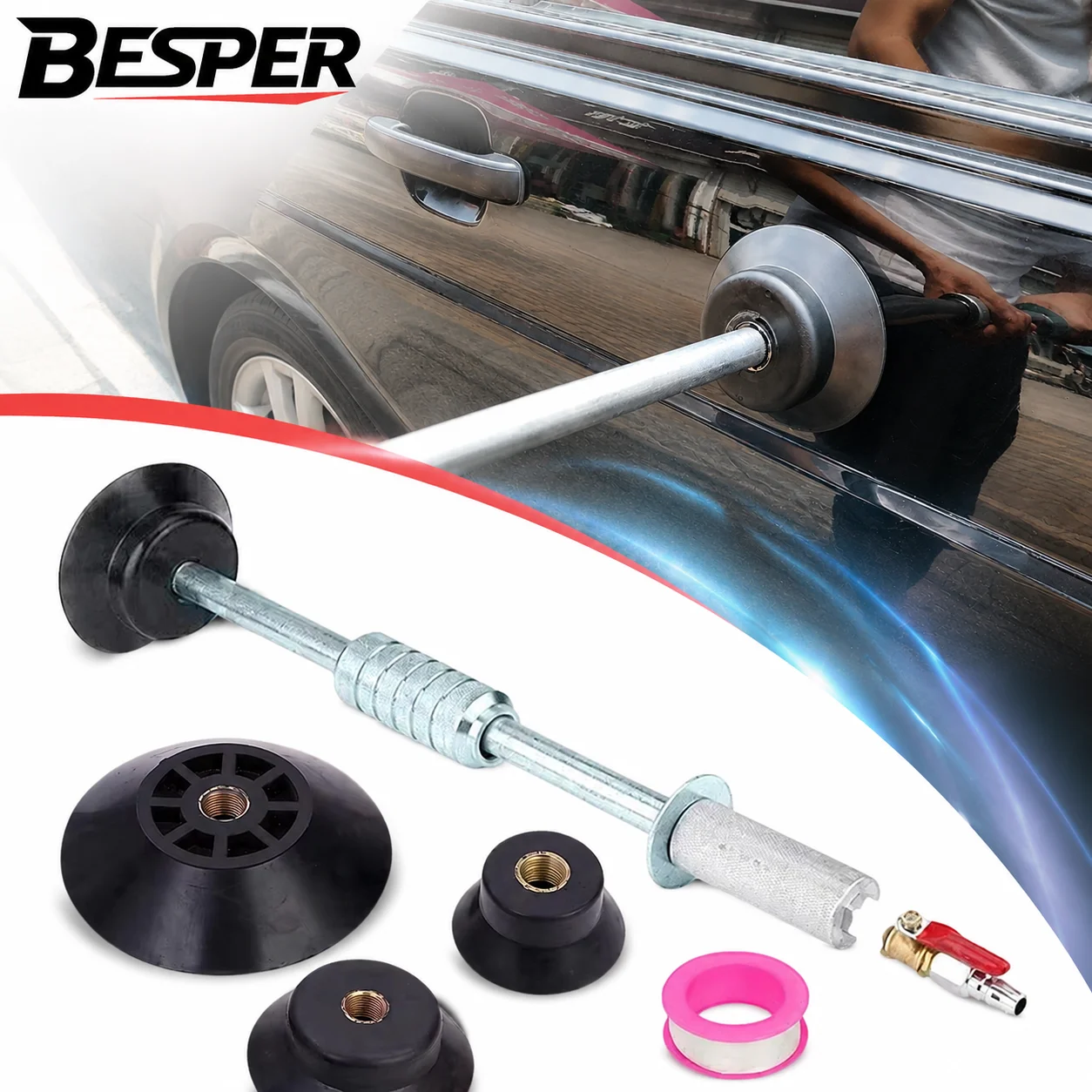 Auto Body Repair Suction Cup Air Pneumatic Dent Puller Car Slide Tool Hammer Kit High Efficiency Tools For Car Dent Repair