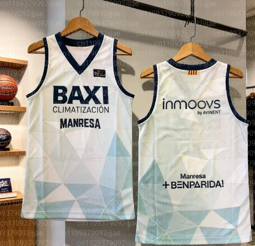 Camiseta de Baloncesto ACB 2025-26, Nueva Colección España, Impresión 3D, Baxi Manresa, Local, Visitante, Entrenamiento, Ocio, Combinable para Familia