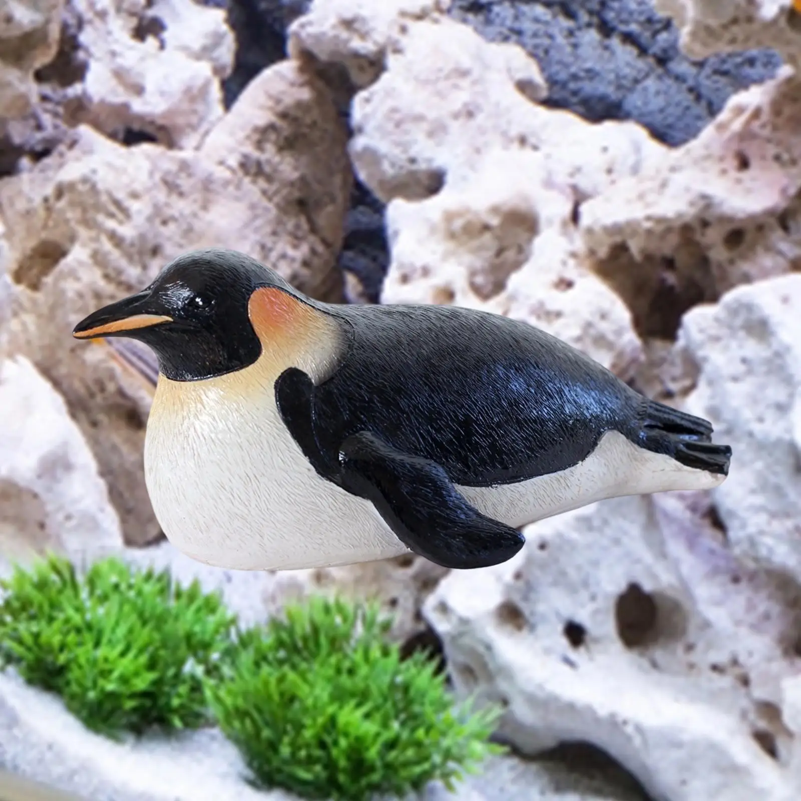 Resin Floating Penguin Ornament Funny Animal Craft Pond Decor Sculpture for Outdoor Garden Pond Decoration