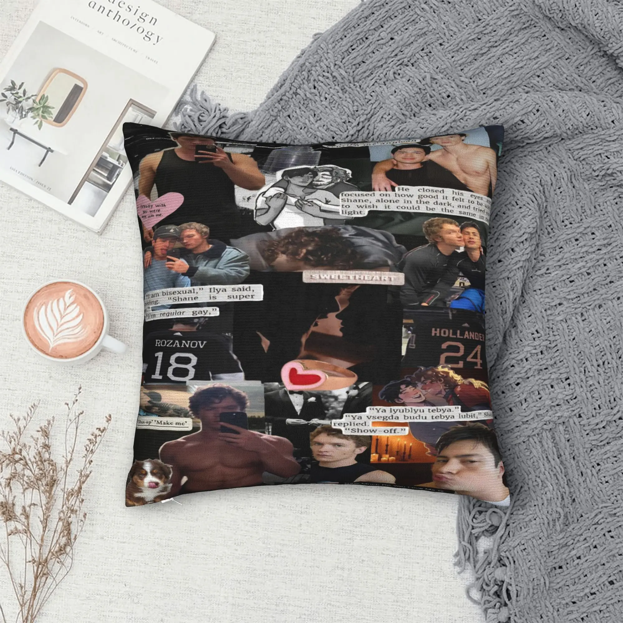 Warm Car  Heated Rivalry Humorous  Decorations Pillowcase Merch Hollander  and Ilya Rozanov  Pillow Covers Square Multi Size