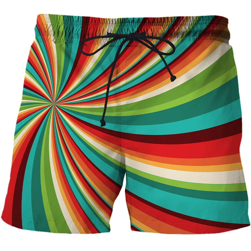 Pantalon court psychédélique pour hommes et femmes, maillot de bain imprimé en 3D, short de plage, short de planche à roulettes, short de sport décontracté, mode enfant, nouveau, 2023