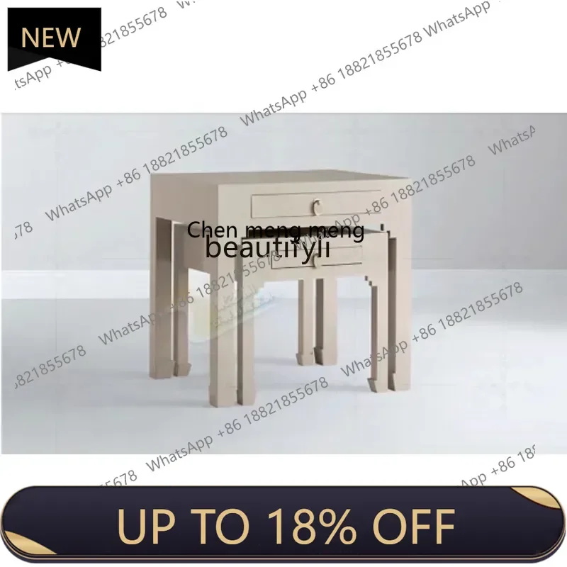 

New Chinese solid wood tea corner table retro simple sofa side table antique Chinese set table A15