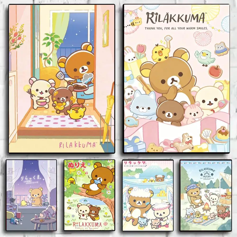 Cartoon R-Rilakkuma Poster Modern  Wall Art Aesthetic Minimalist Bedroom Decor Cafe Home Gift