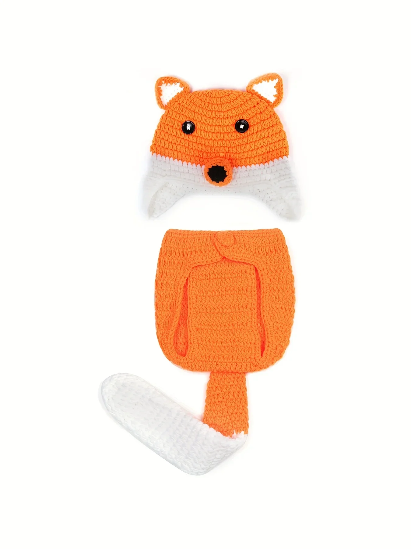 

Newborn Photography Clothes Fox Costume Boy Girl Dress Romper Outfit Set Baby Handmade Hat Pants Photo Cosplay Photo Props