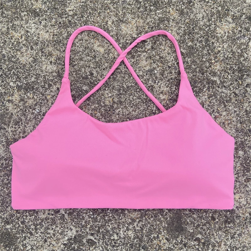 Frauen Sport-Bh Sexy Kreuz Straps Zurück Fitness Bralette High Impact Gym Yoga Workout Crop Top Weste Push-Up Lauf Unterwäsche