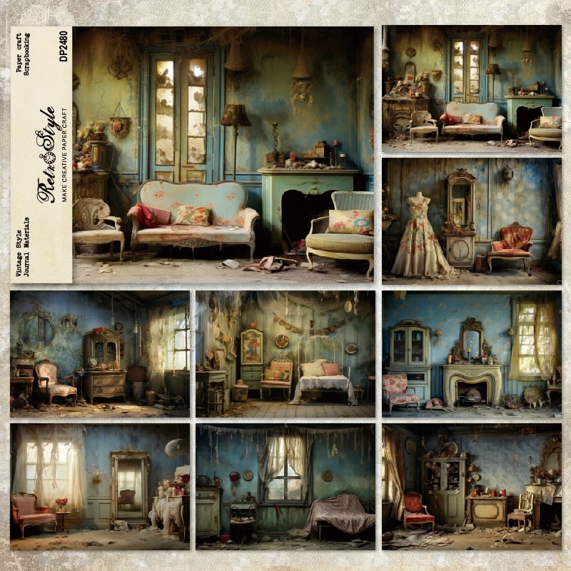 Panalisacraft 8 sheets A5 size Vintage Style Scrapbooking patterned paper Fancy Card Pack Light weight Craft Paper Card