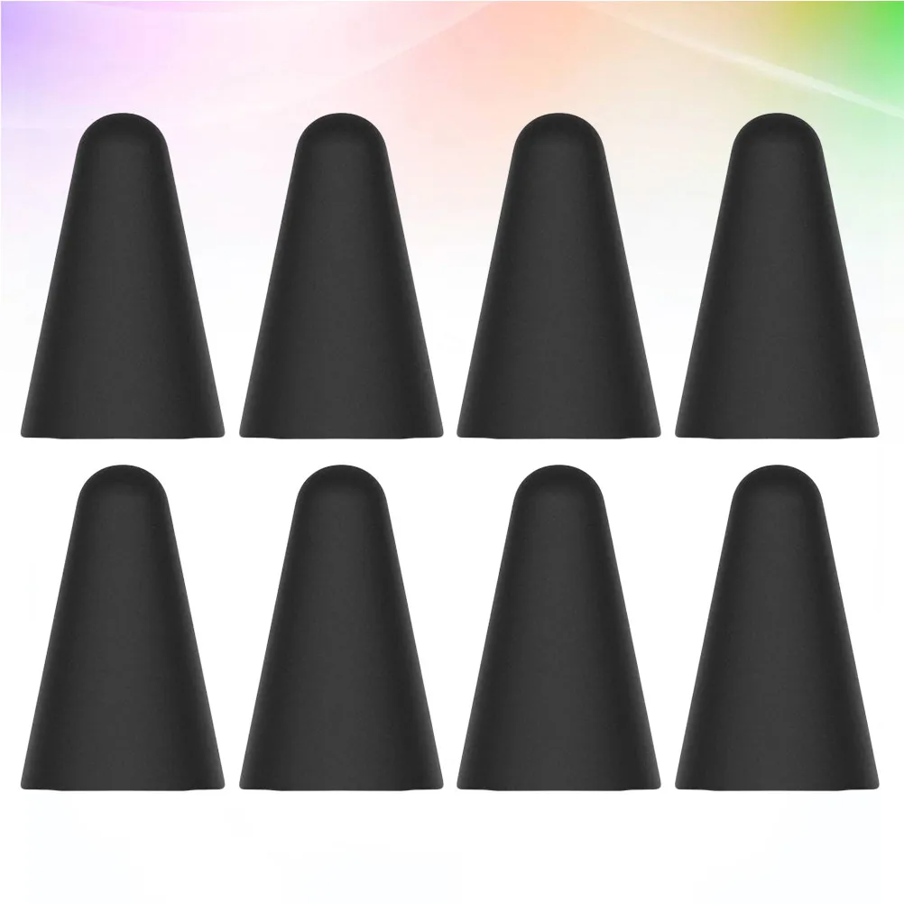 

Набор из 8 силиконовых защитных чехлов для стилусов и наконечников для Apple Pencil 1 и 2, черные, немагнитные, для сенсорных экранов, противоударные