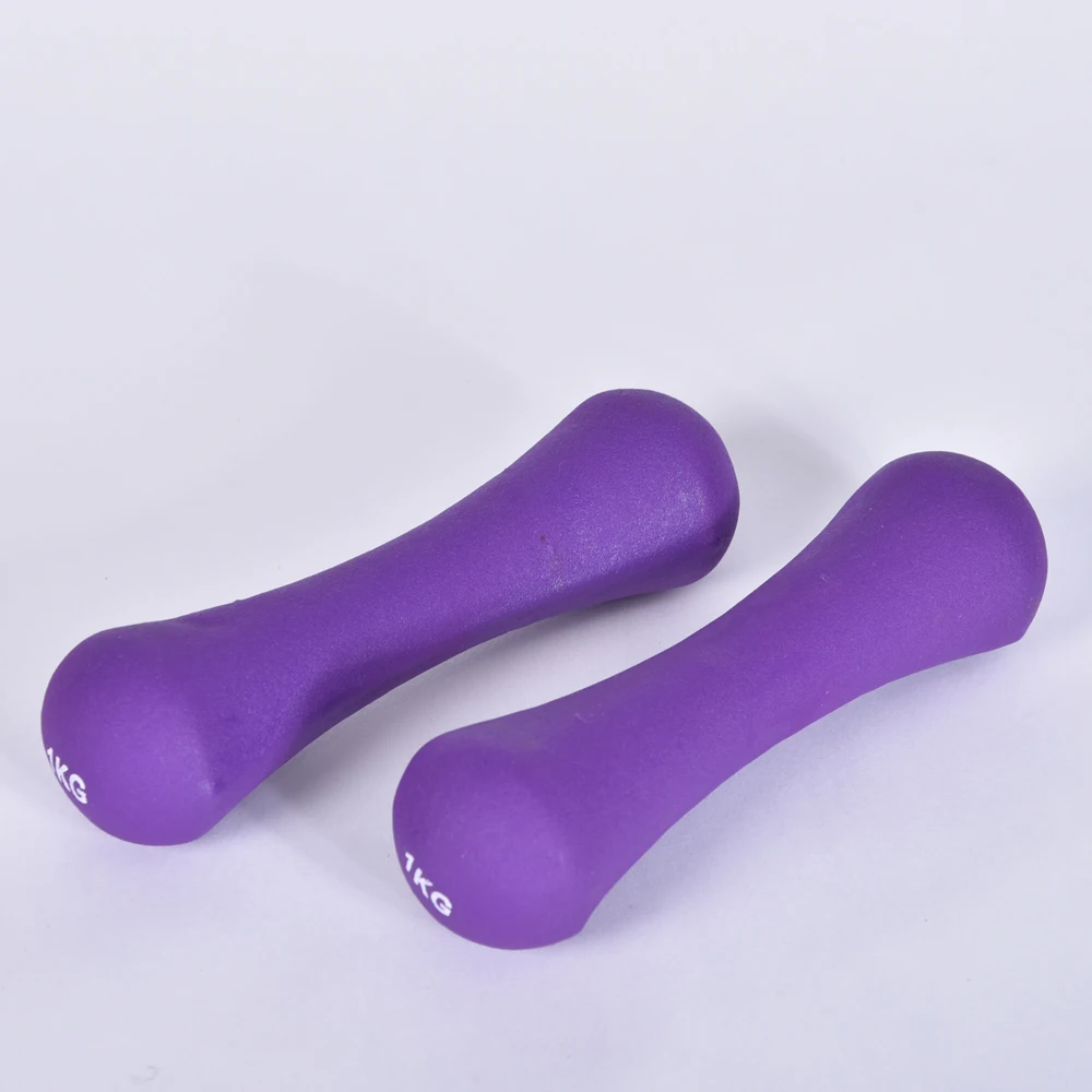 High Quality Customized  Colorful Neoprene Vinyl Bone Dipping Dumbbell for Body and Arms 2 Pieces Per Set