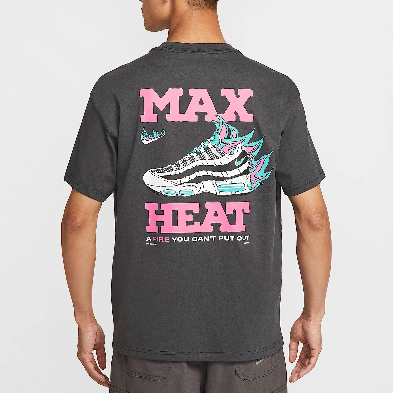 Nike genuine summer men's knitted casual printed loose shoulder short sleeved shirt HQ9257-060