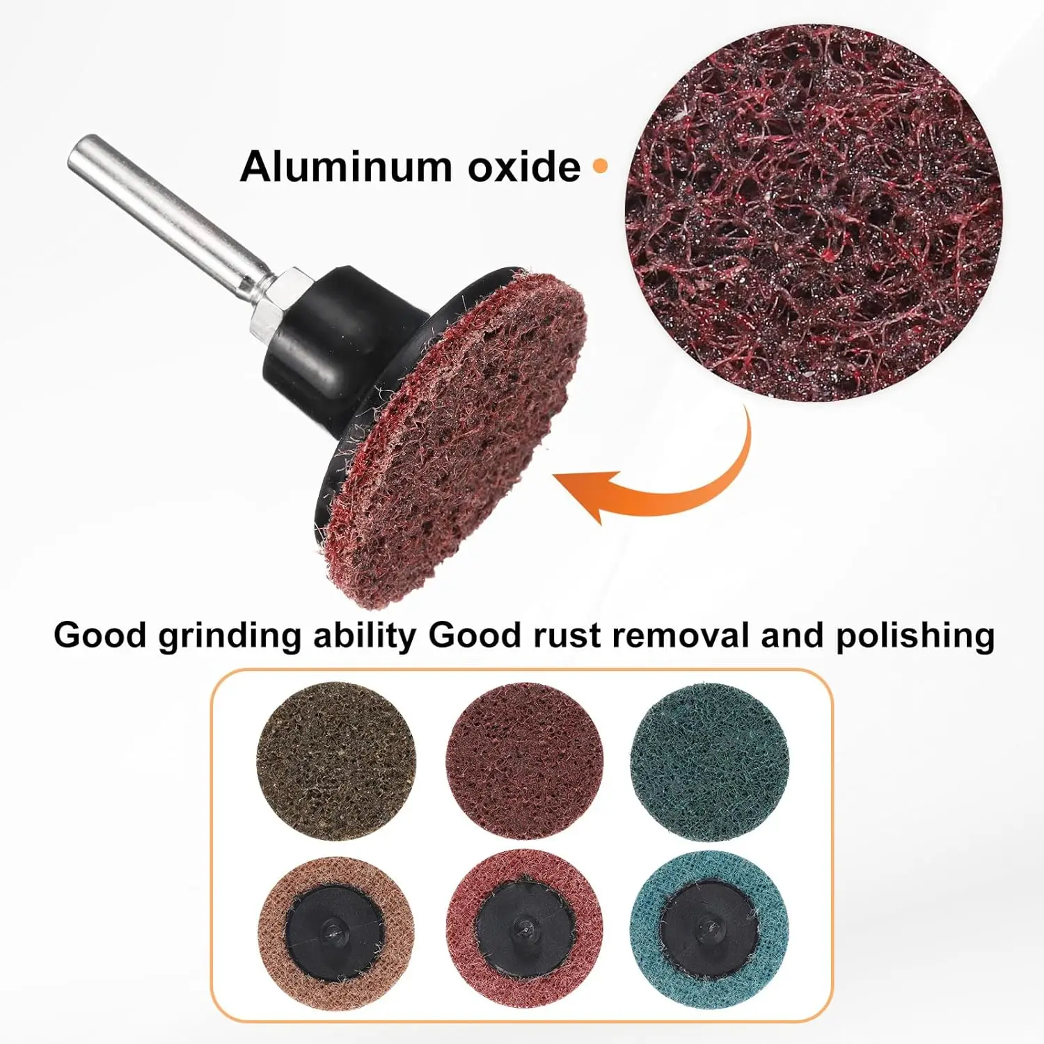 1Inch 25MM Quick Change Sanding Discs Set 30Pcs Fine Medium Coarse Grit Surface Conditioning Discs Tool R Type for Die Grinder