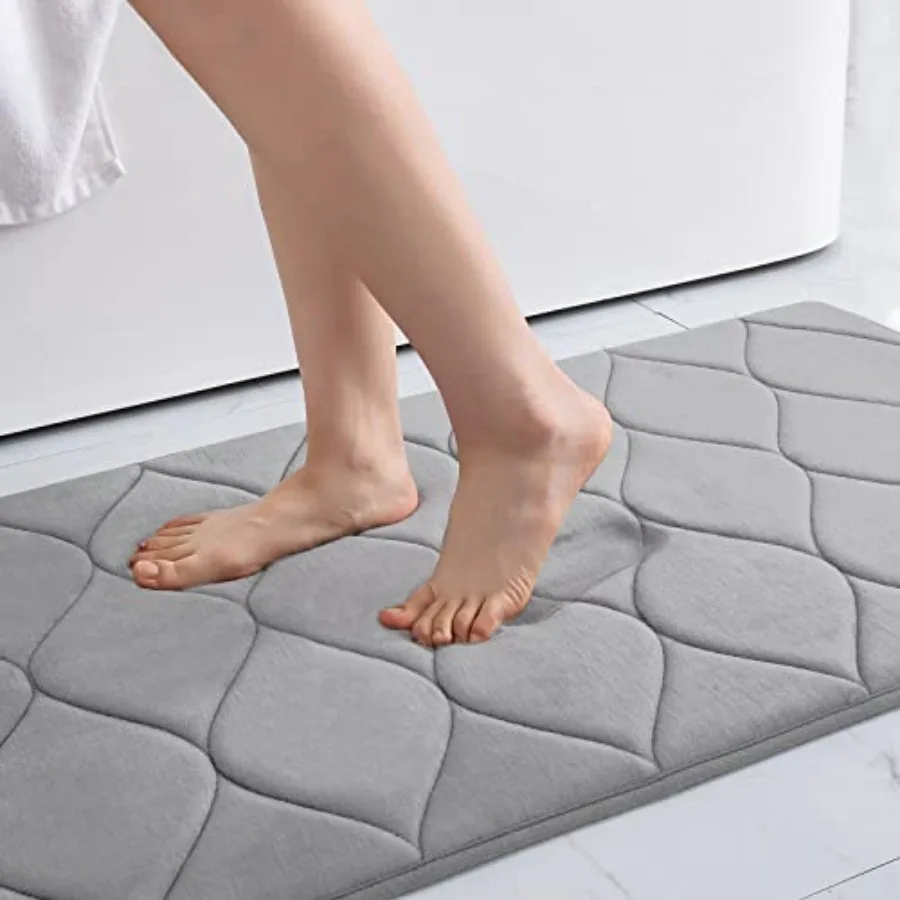 

Memory Foam Bathroom Rugs Ultra Soft and Non-Slip Bath Mat Water Absorbent and Machine Washable Shower Bath Runner Rug for Kitc