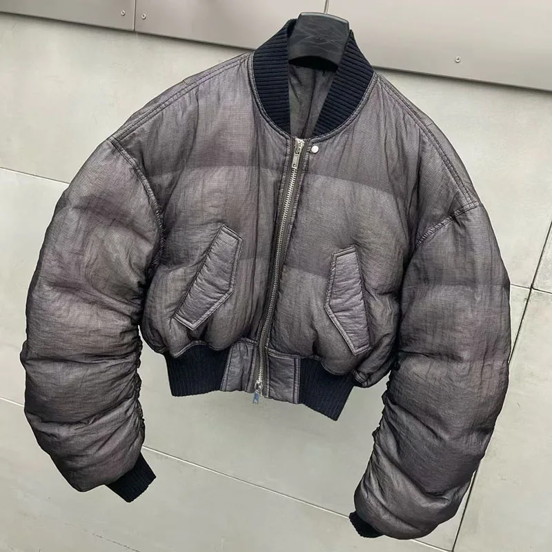 Women's Stand-Up Collar Mesh Down Jacket, Casual Warm Jacket, High-Quality White Duck Down-Filled Puffer Jacket, 2026, New y2k