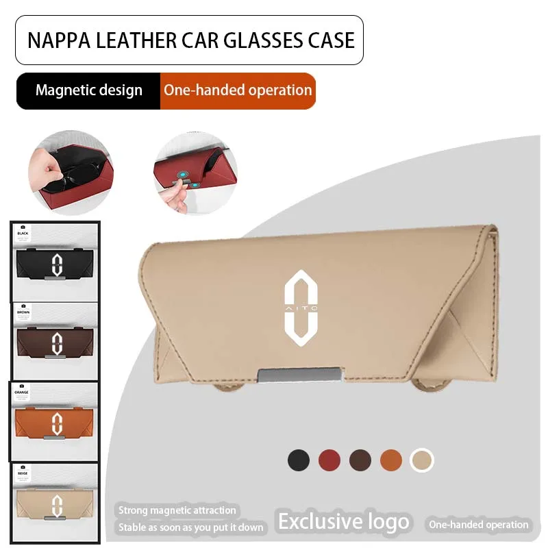 

For Huawei AITO M9 Car Parts M5 M7 SERES 5 New Key Case Logo Accessories Car Visor Sunglasses Glasses Holder Glasses Case Clip