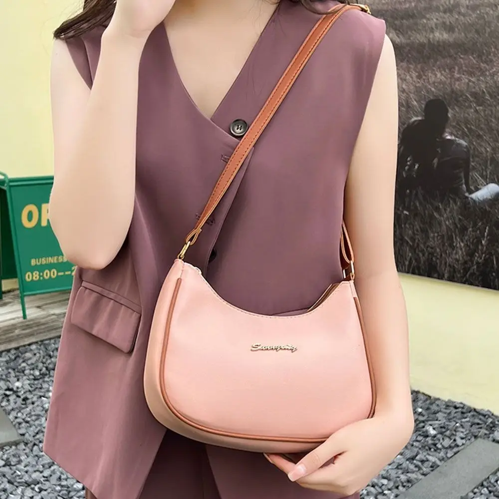 

Simple Stylish Crossbody Bags PU Leather Leisure Underarm Bag Chic Casual Ladies Handbags for Female