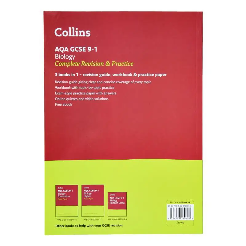 AQA GCSE 91 Biology Complete Revision  Practice For The 2022 And 2023 Exams Collins Harper Collins UK 9780008160746 Book